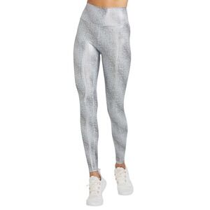 PELOTON Geometric Pattern High Waist Leggings Womens Size S Gray White